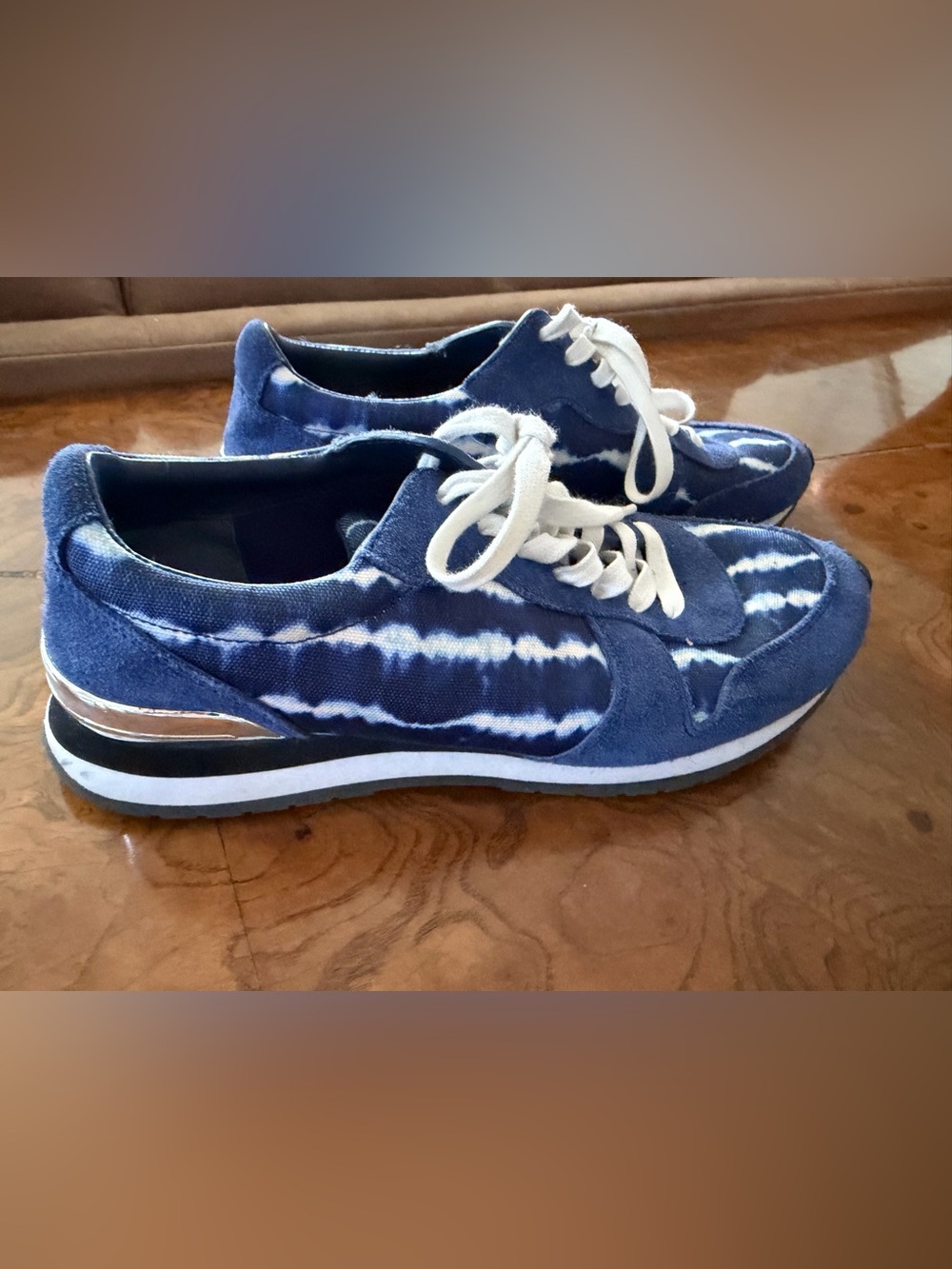 Tory Burch Women’s Navy Tie-Dye Lace-Up Sneakers